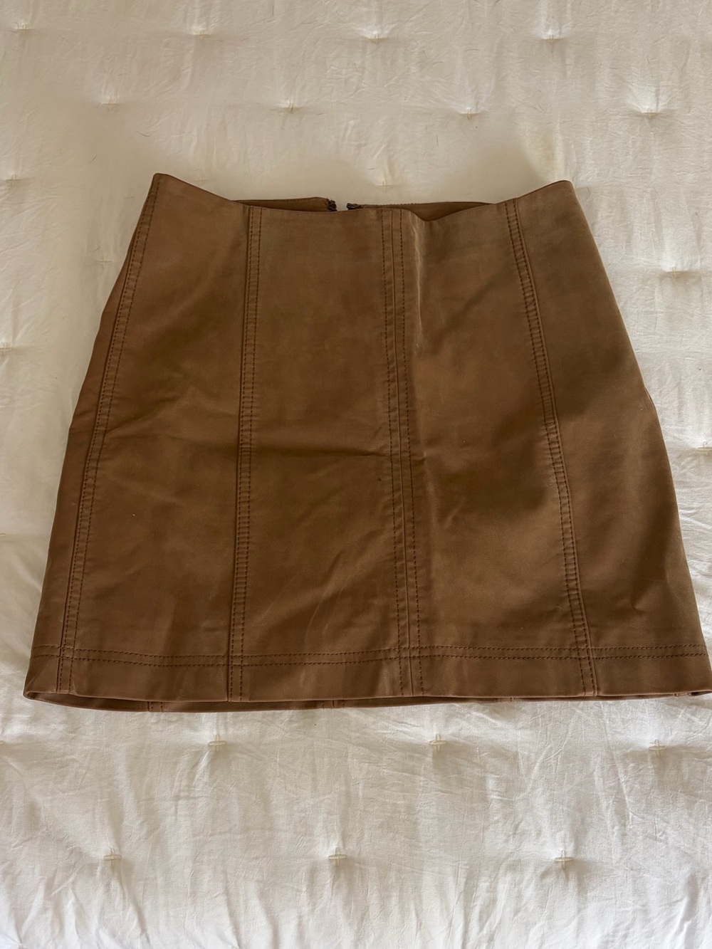 Free People Brown Faux Leather Mini Skirt